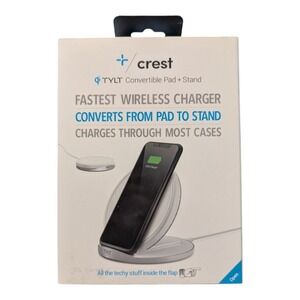 C5. Crest TYLT Convertible Charging Pad Stand Fastest Wireless Charger - White